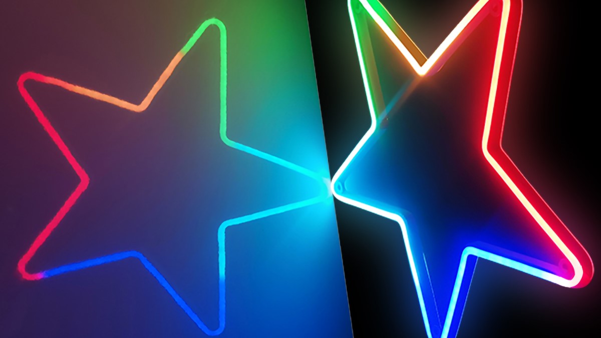 Frontback Neon: Licht, das Vorder- und Rückseite verbindet