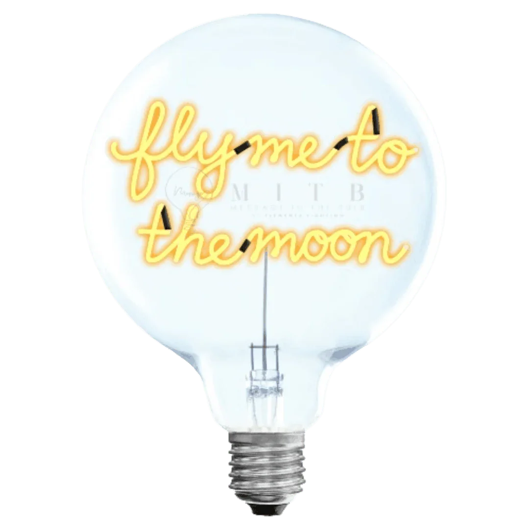 „Fly Me to the Moon“ Akku LED Deko-Glühbirne – Produktansicht