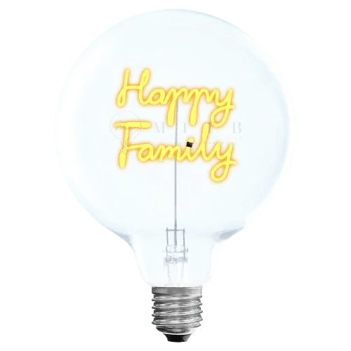 „Happy Family“ Akku LED Deko-Glühbirne – Produktansicht