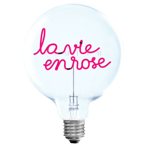 „La Vie en Rose“ Akku LED Deko-Glühbirne – Botschaftsleuchte