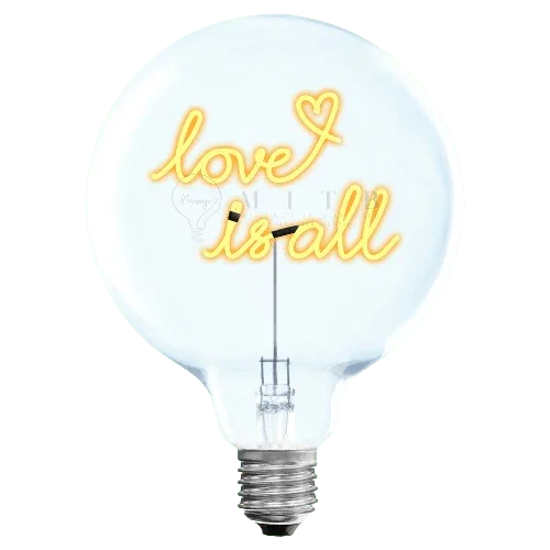 „Love Is All“ Akku LED Deko-Glühbirne – Produktansicht