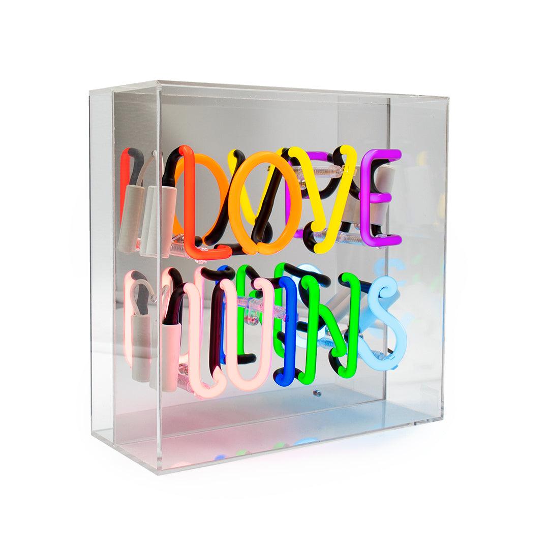 "Love Wins" Glas Neon Box - TOM NEON