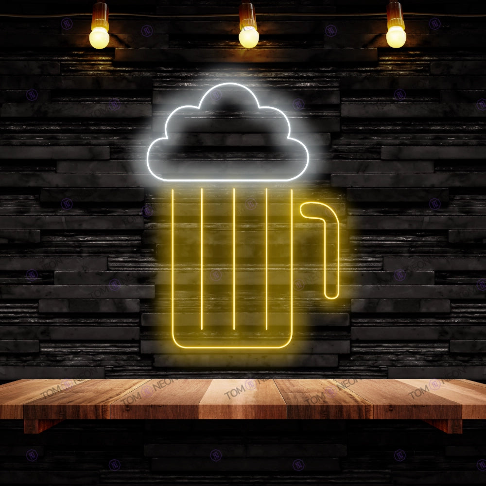 Bierglas Neon Schild - Belebendes Biermotiv für Bar & Heim
