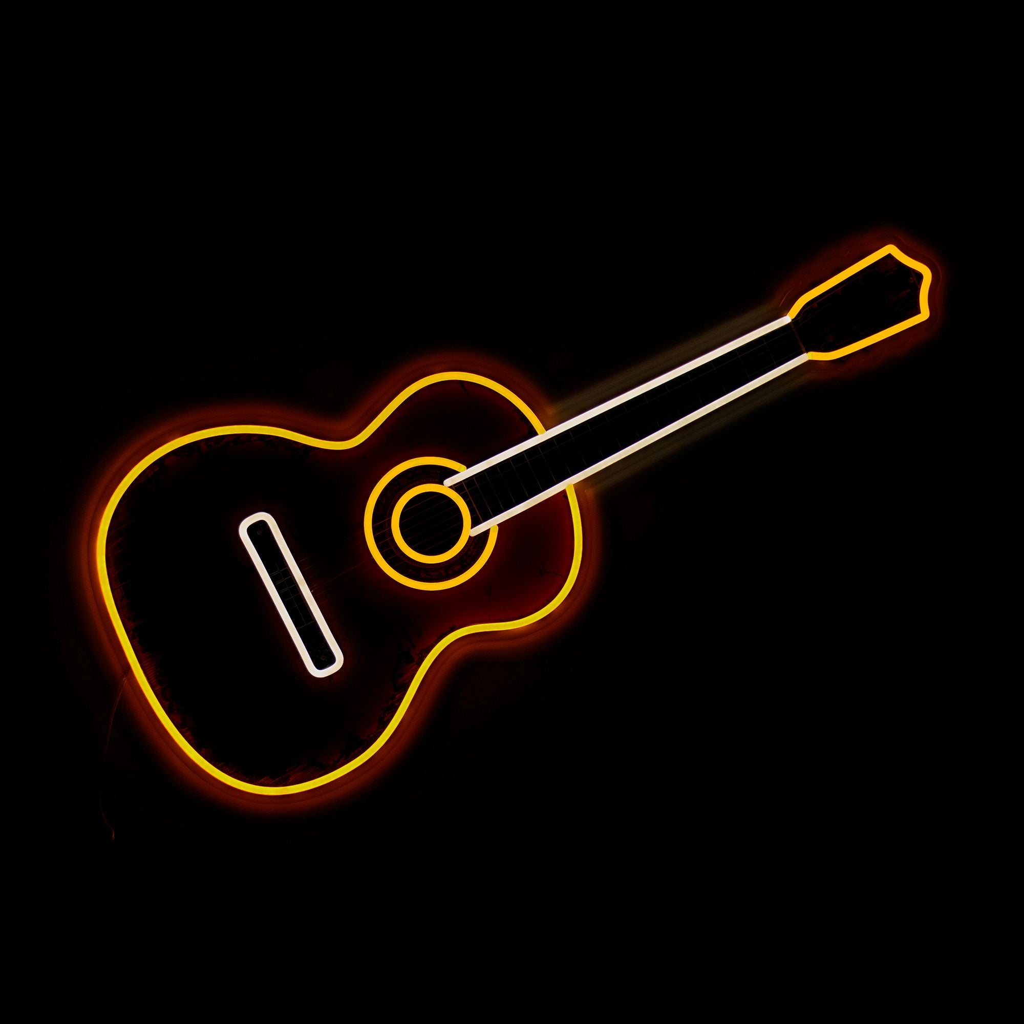 Gitarre Neon Schild Bildmotiv | Stylische Neon Dekoration für Musikliebhaber in drei ikonischen Varianten