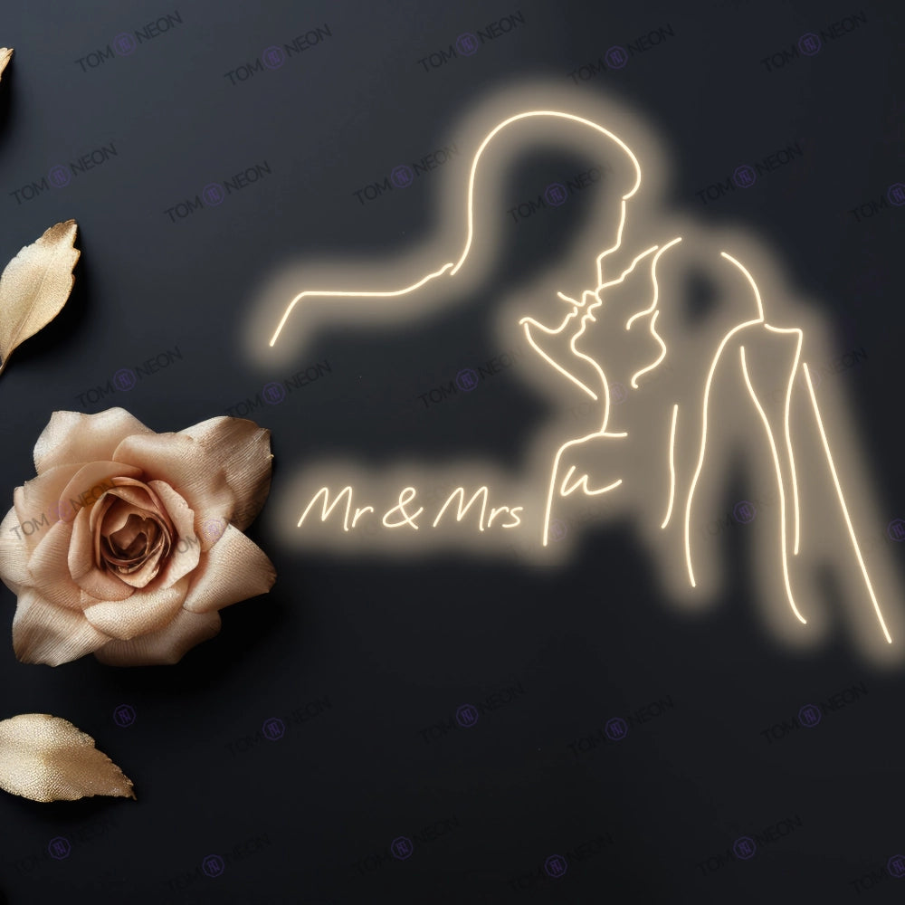"Hochzeit Mr Mrs" Neon Schild Hochzeitsdeko Neon Lampe