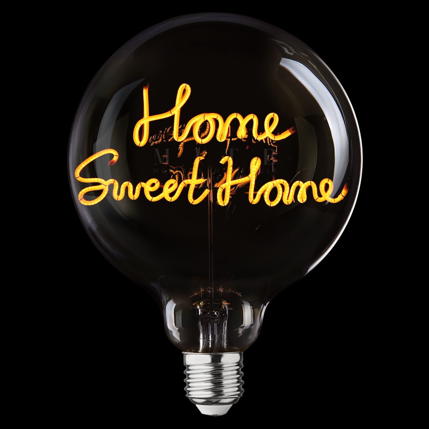 „Home Sweet Home“ Akku LED Deko-Glühbirne – Botschaftsleuchte