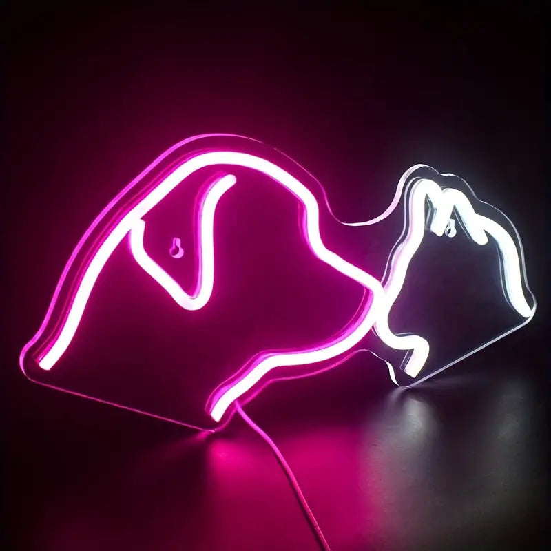 Hund & Katze LED Neon Sign – USB Neonschild – Perfekte Geschenkidee | TOM NEON