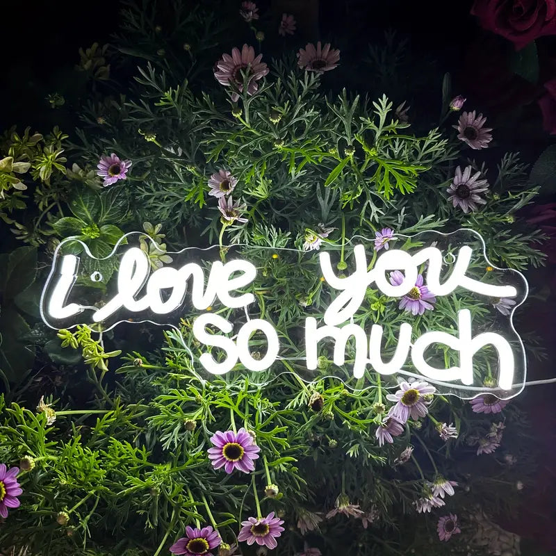 I love you so much LED Neon Schriftzug – USB Neonschild Sign – Perfekte Geschenkidee