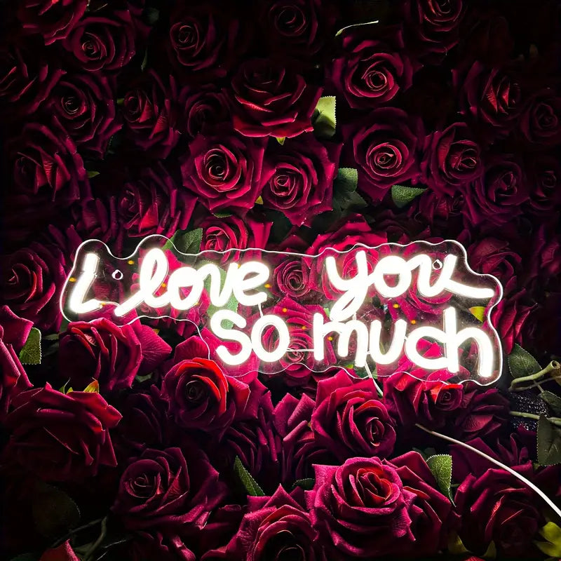 I love you so much LED Neon Schriftzug – USB Neonschild Sign – Perfekte Geschenkidee