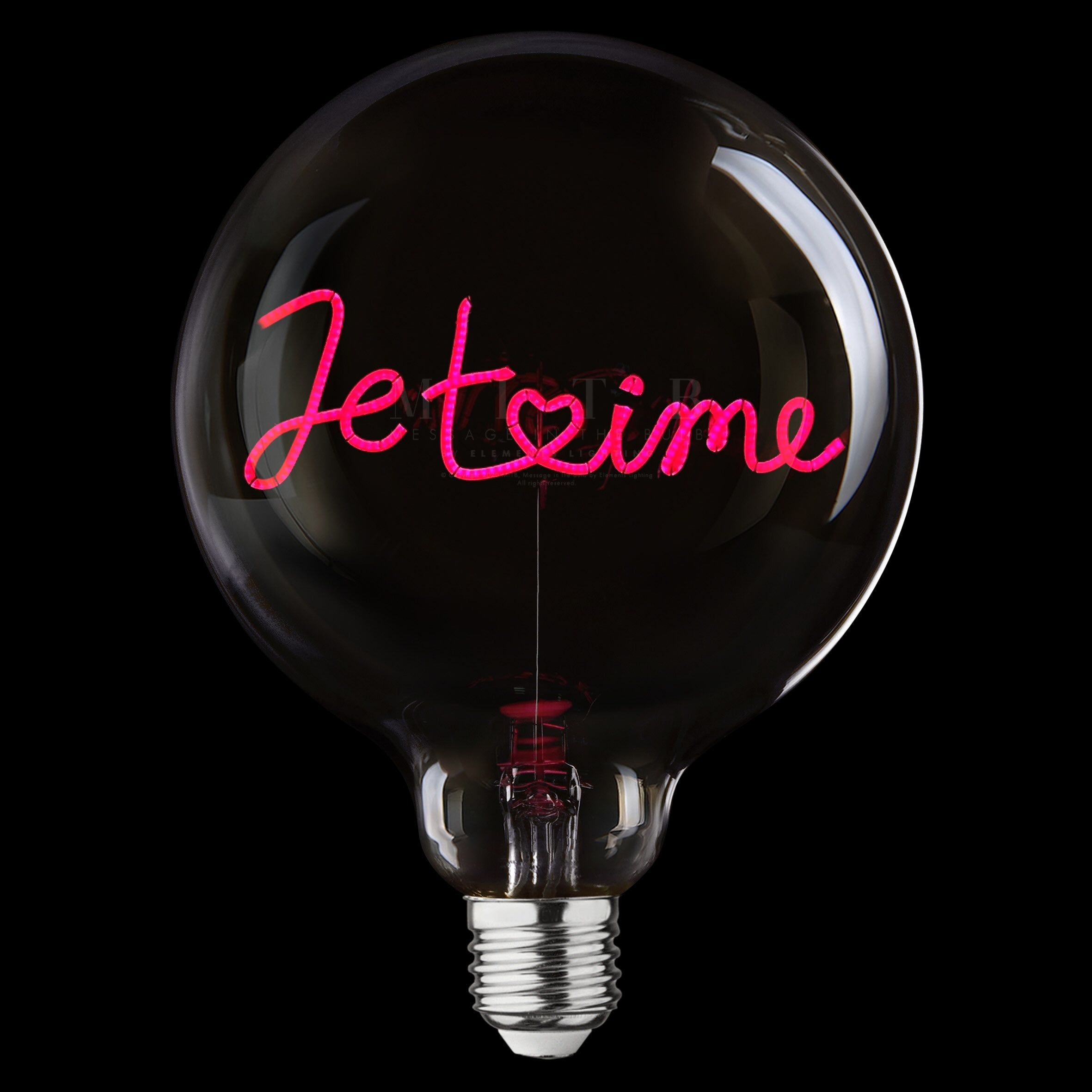 „Je t'aime“ Akku LED Deko-Glühbirne – Botschaftsleuchte