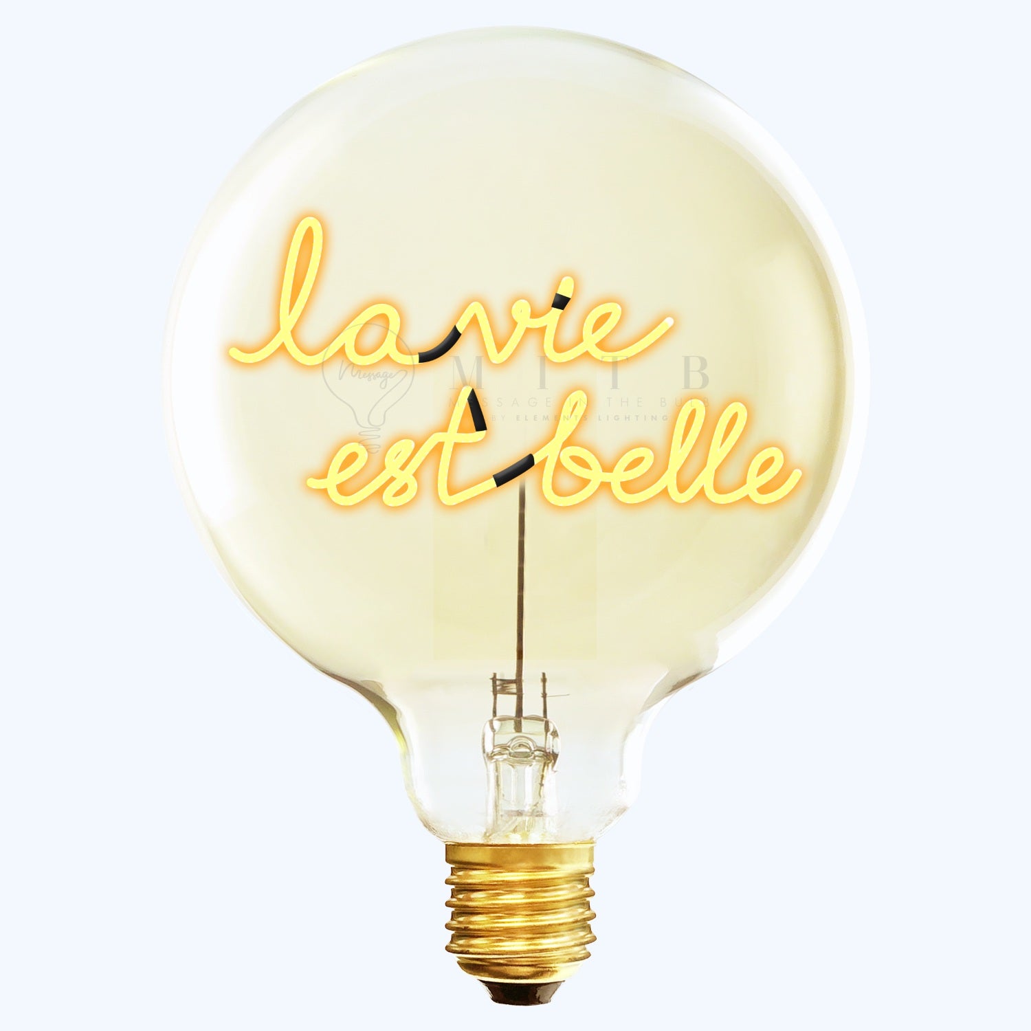 "la vie est belle" LED Deko-Glühbirne – Botschaftsleuchte