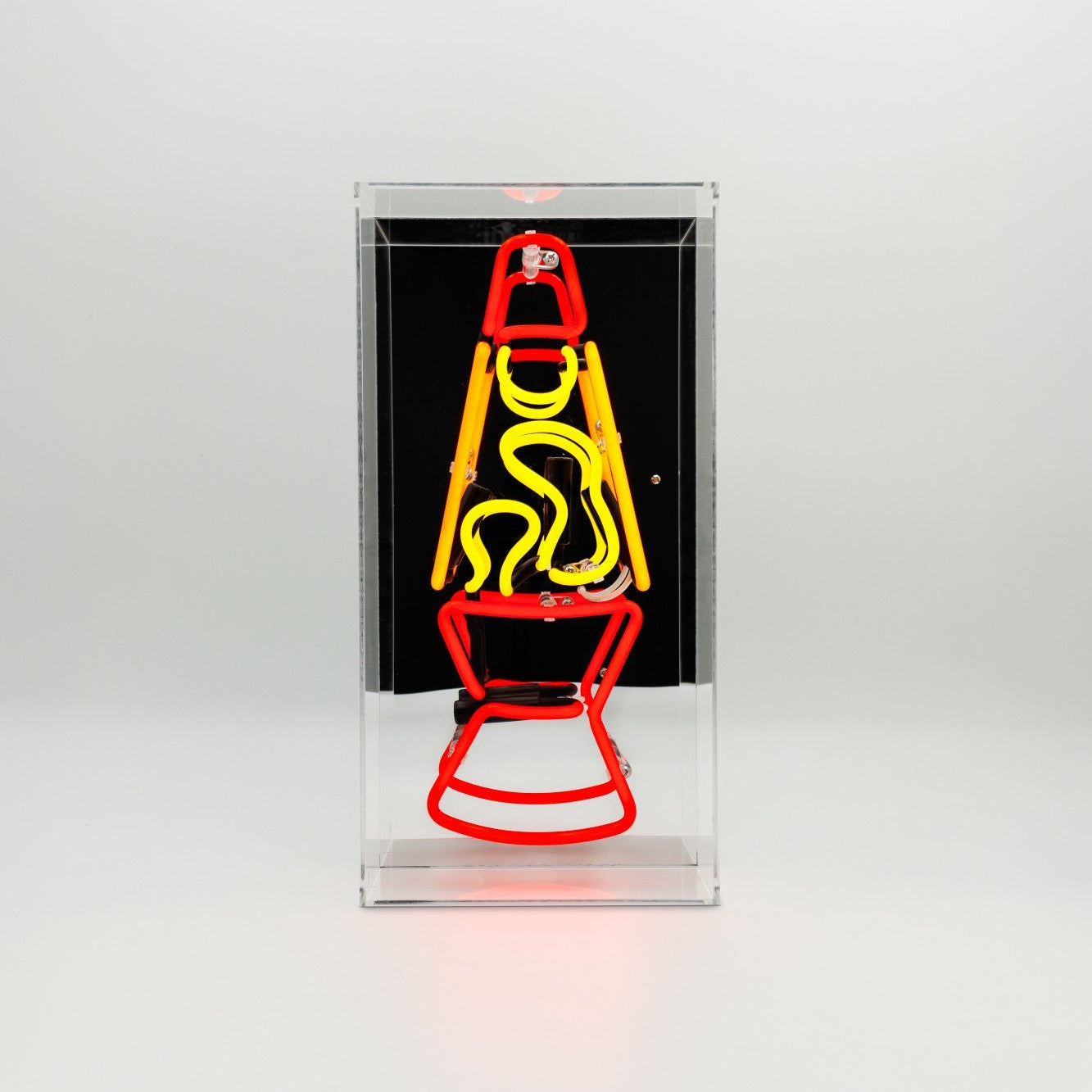 Lavalampe Glas Neon Box | Retro-inspirierte Neon Box in Blau-Pink oder Rot-Gelb