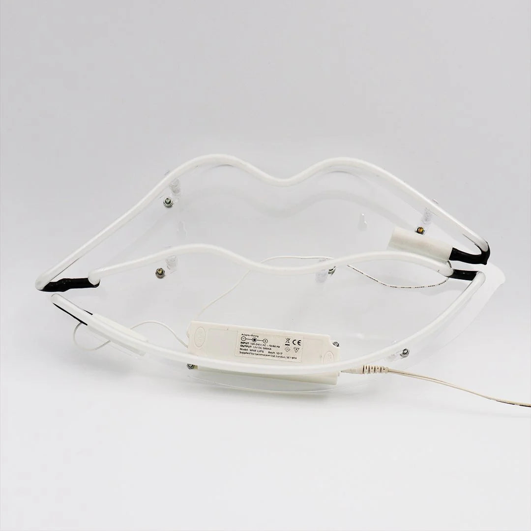 "Lippen" Glas Wand Neon Schild – Verführerische Pinke Lippen für stylische Wanddeko | Neon Sign aus Glas