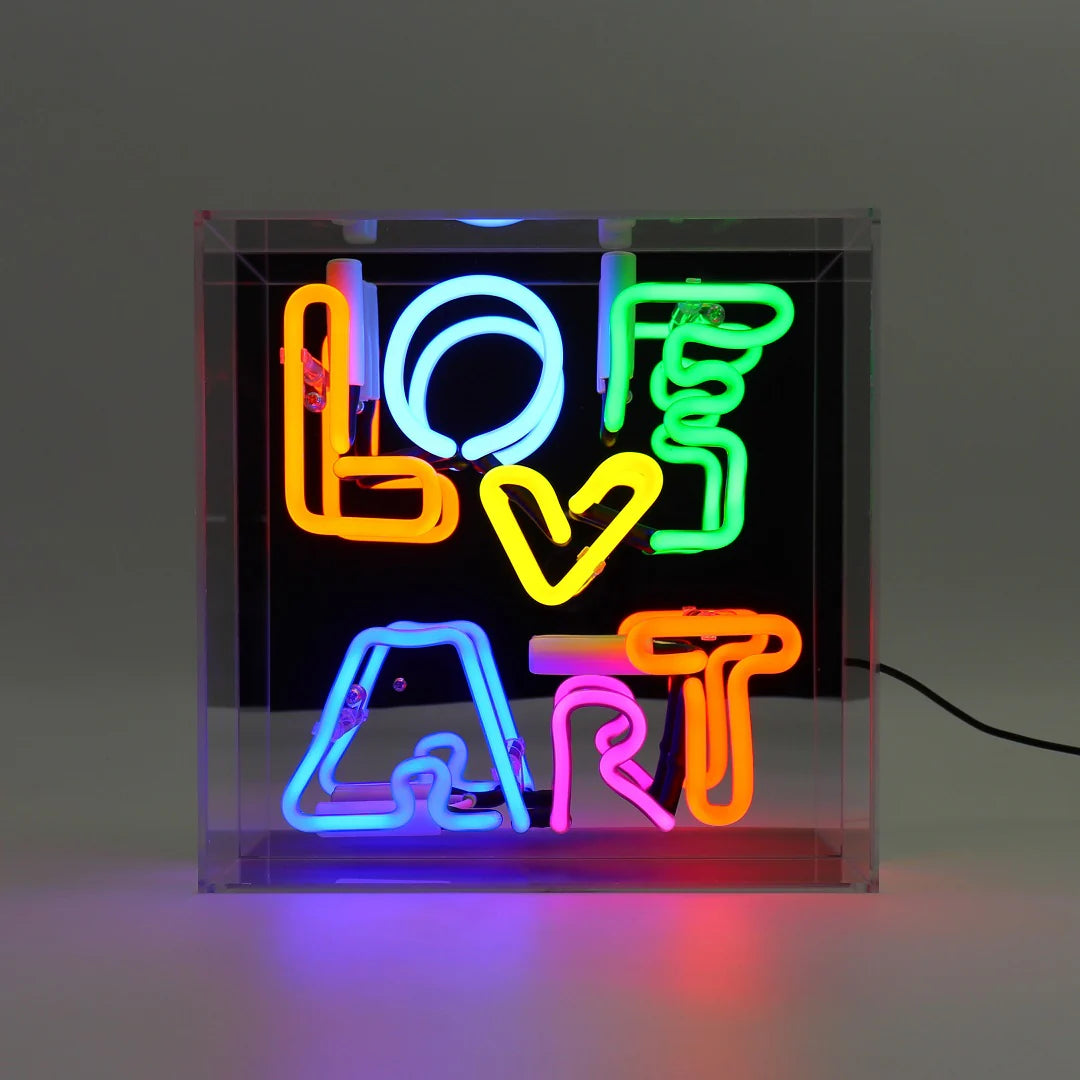 "Love Art" Glas Neon Box