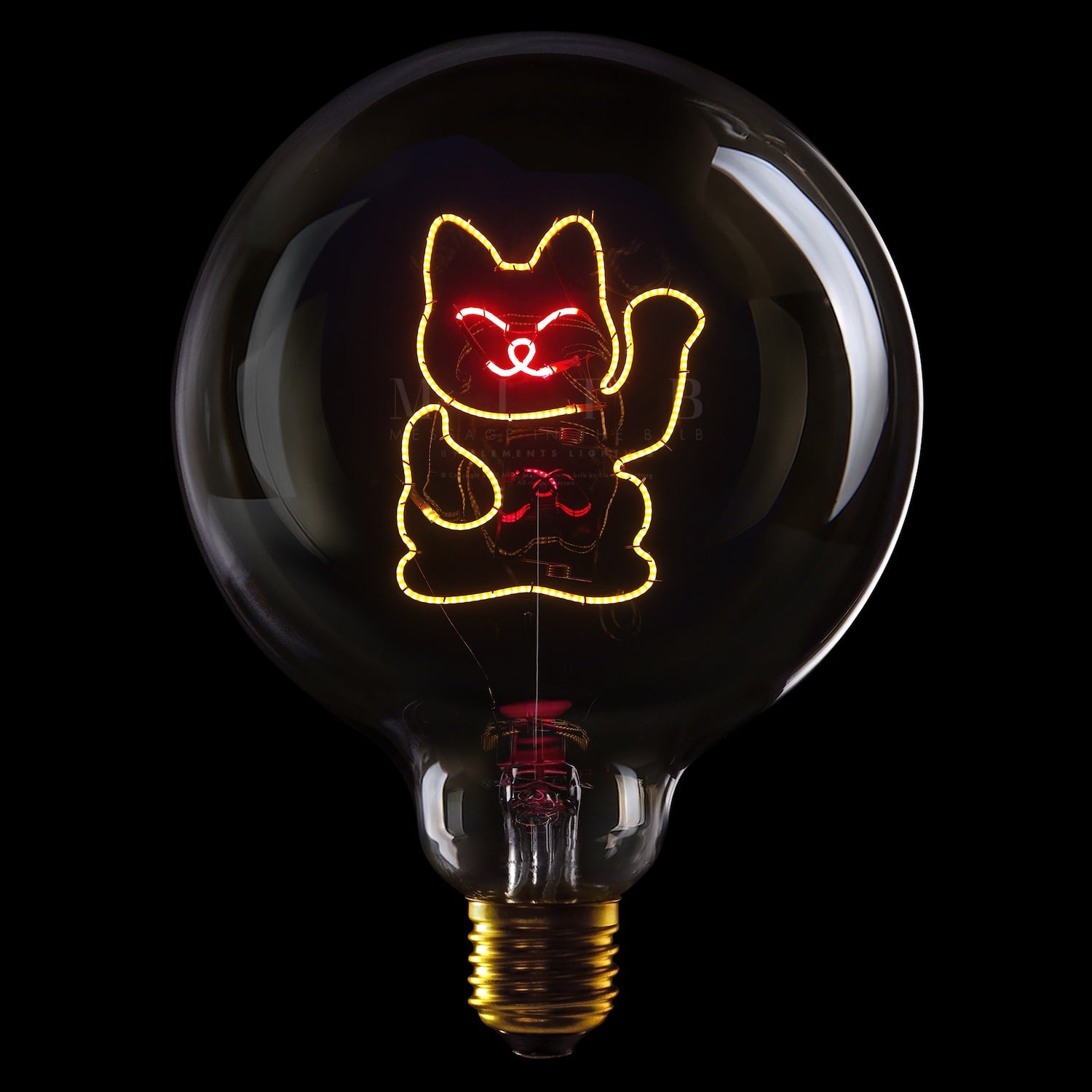 „Lucky Cat“ Akku LED Deko-Glühbirne – Botschaftsleuchte