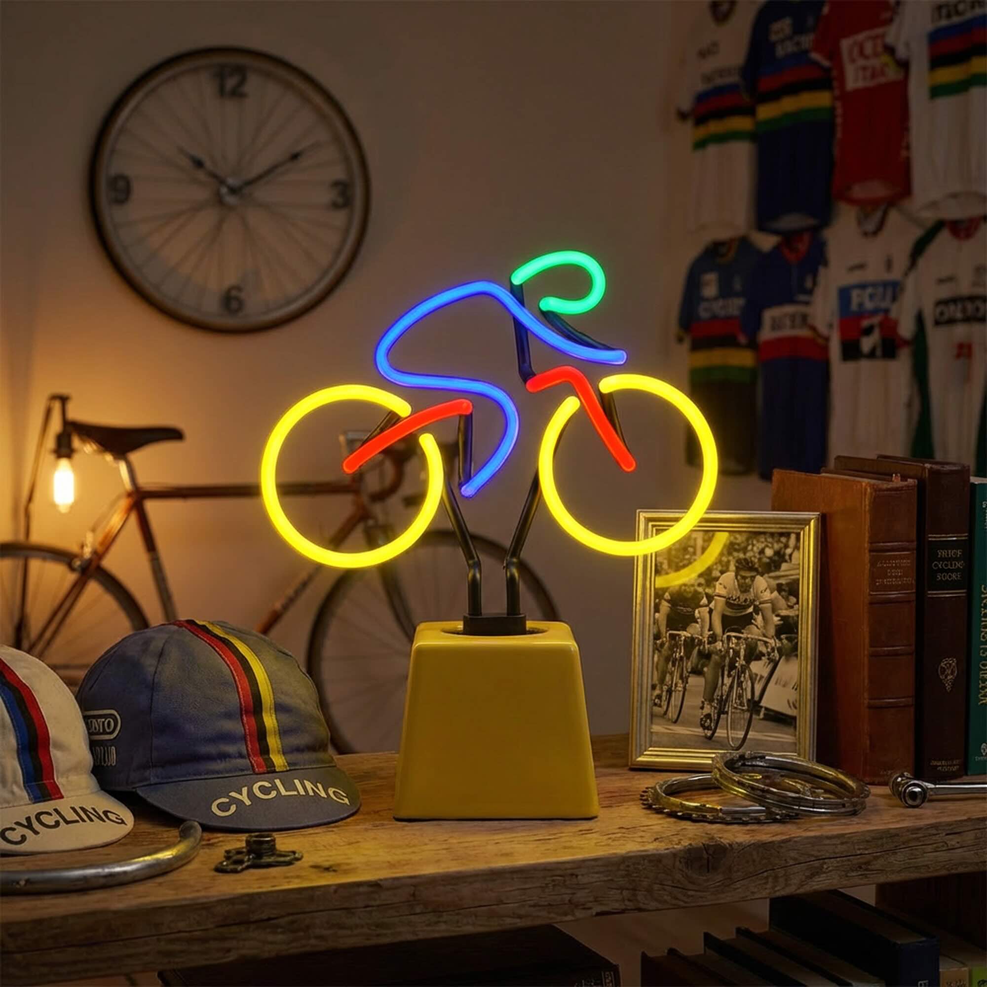 "Fahrrad" Glas Stand-Neon