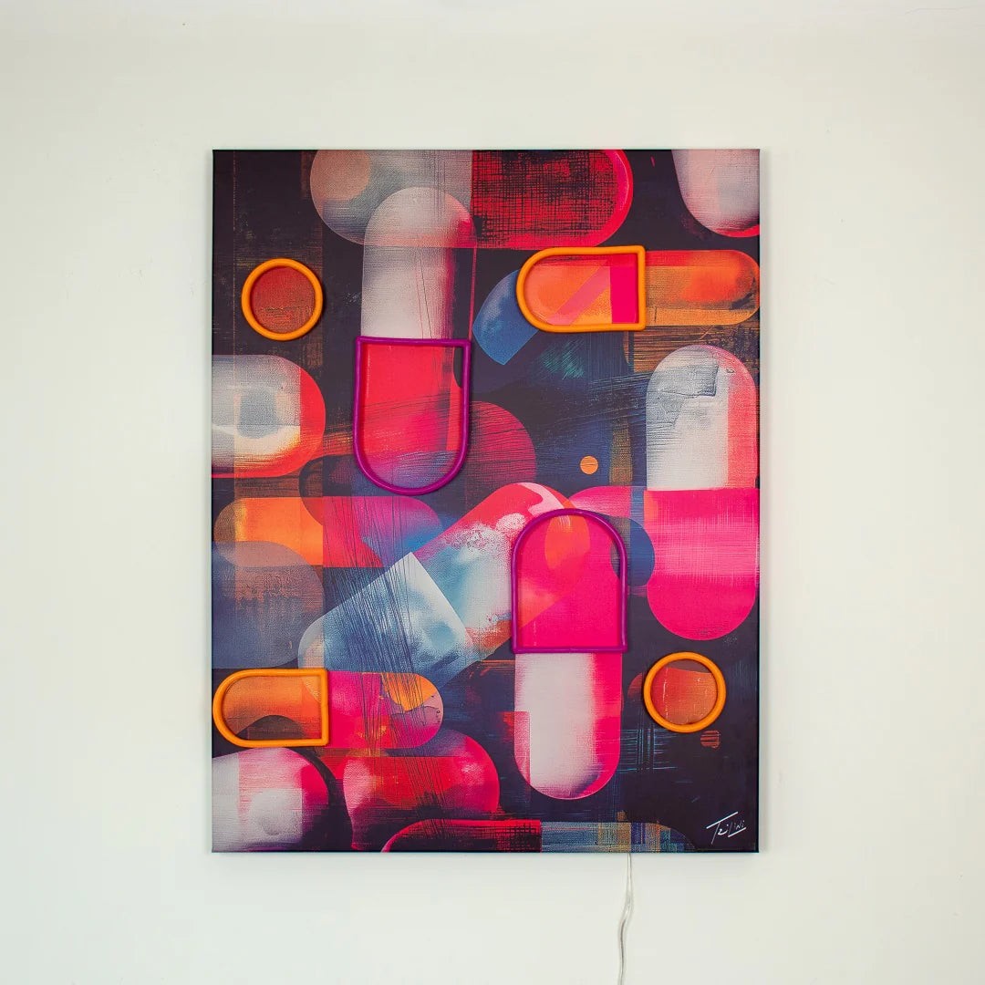 "Pillen" LED Neon Wandkunst