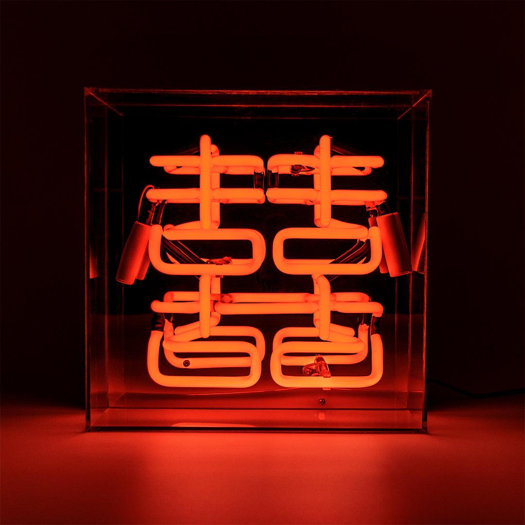 "Double Happiness" Glas Neon Box - TOM NEON