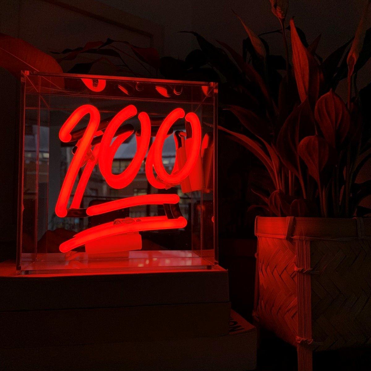 "100" Mini Glas Neon Box - TOM NEON
