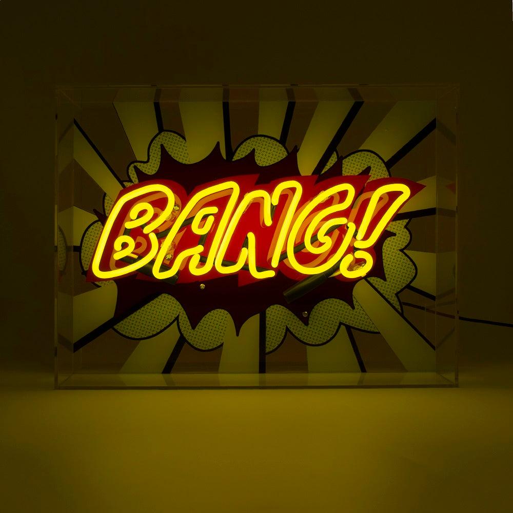 "Bang" Large Glas Neon Box - TOM NEON
