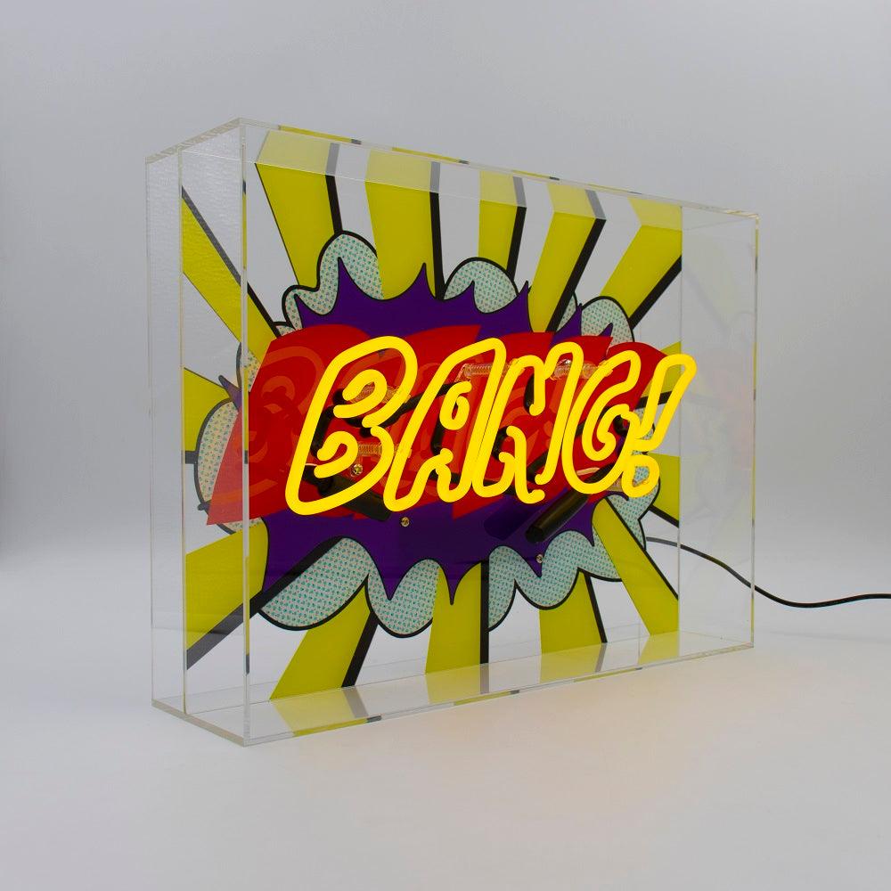 "Bang" Large Glas Neon Box - TOM NEON