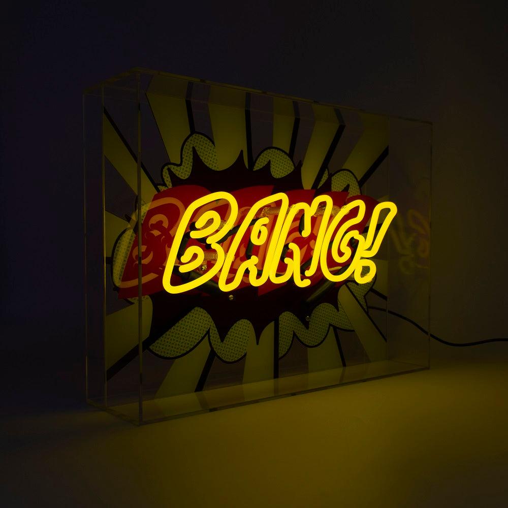 "Bang" Large Glas Neon Box - TOM NEON