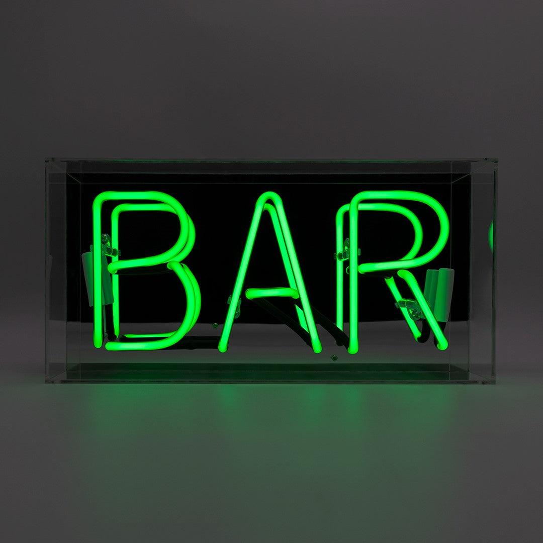 "Bar" Glas Neon Box - TOM NEON