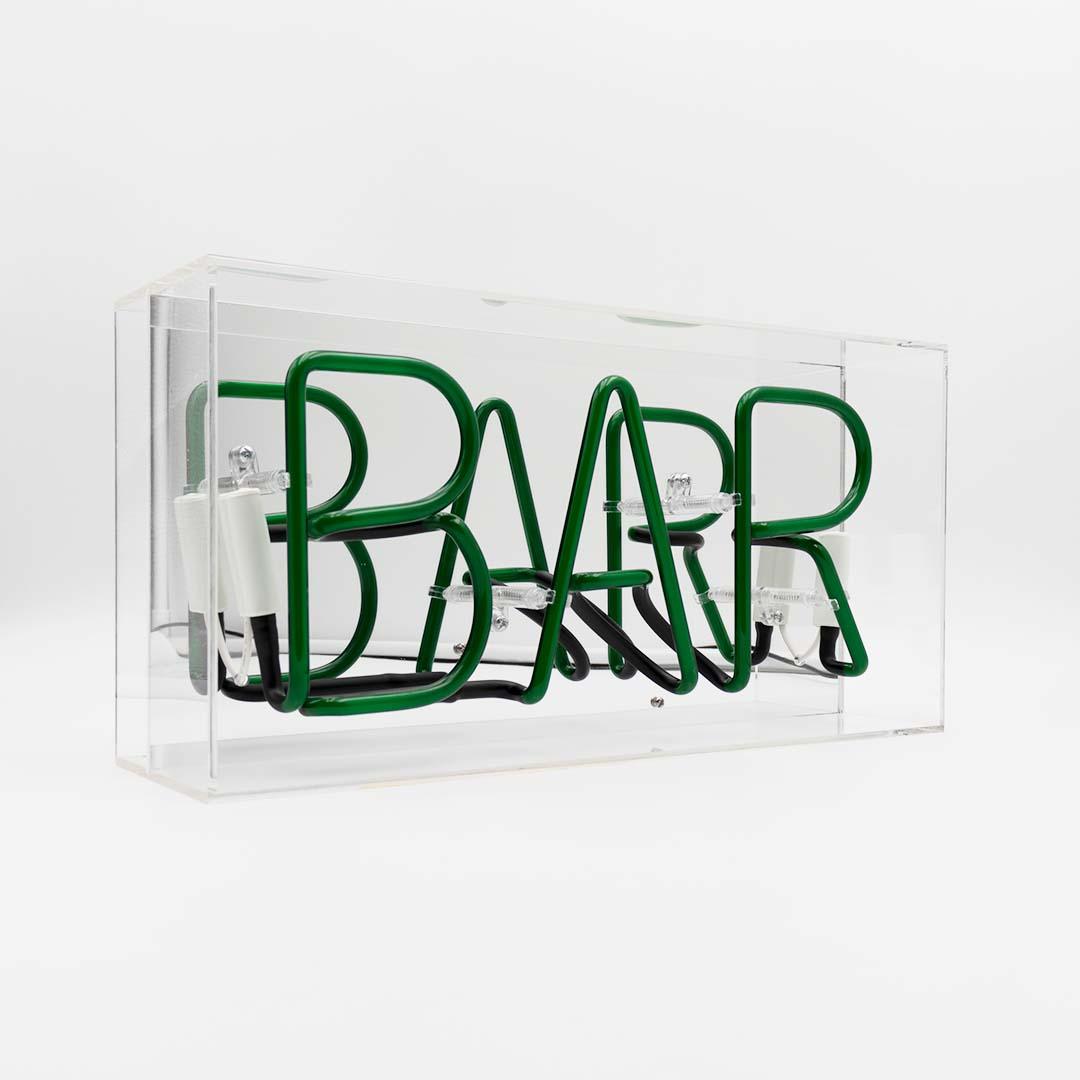 "Bar" Glas Neon Box - TOM NEON
