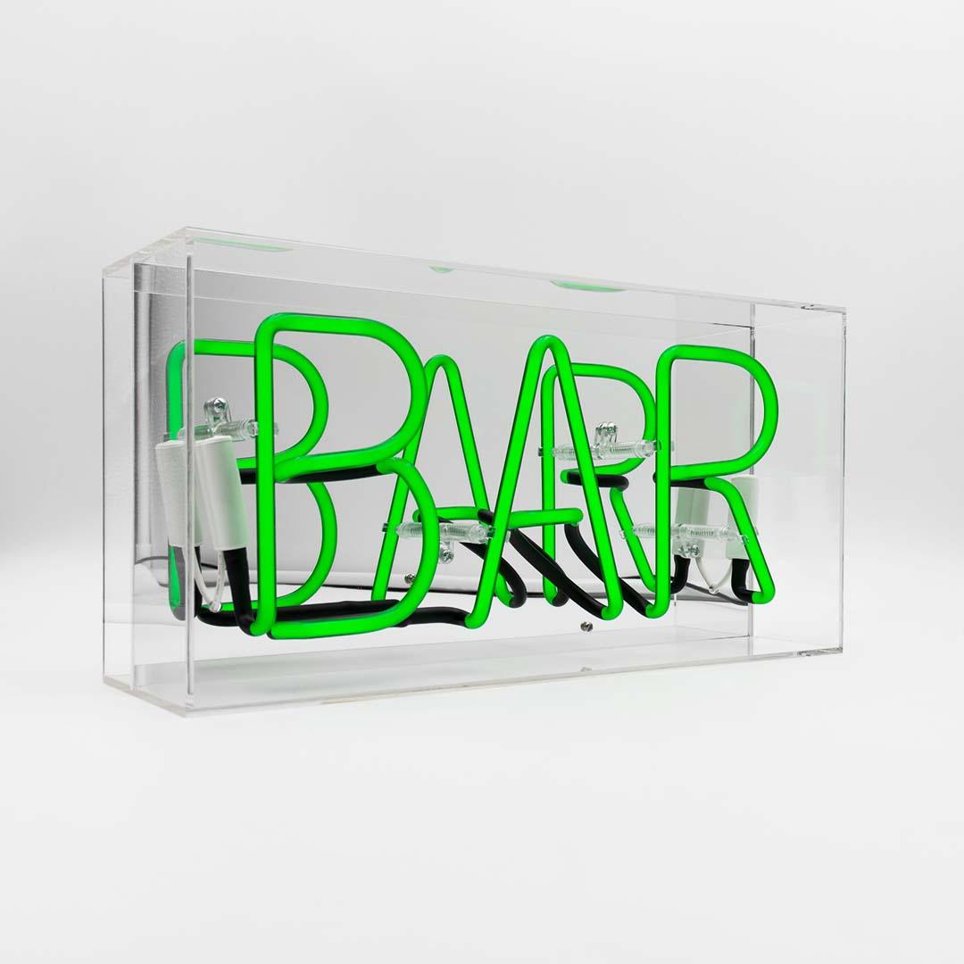 "Bar" Glas Neon Box - TOM NEON