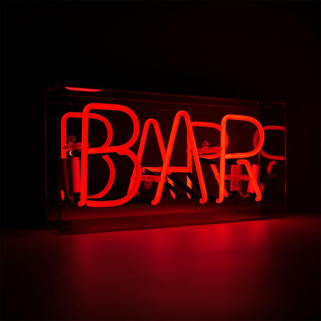 "Bar" Glas Neon Box - TOM NEON