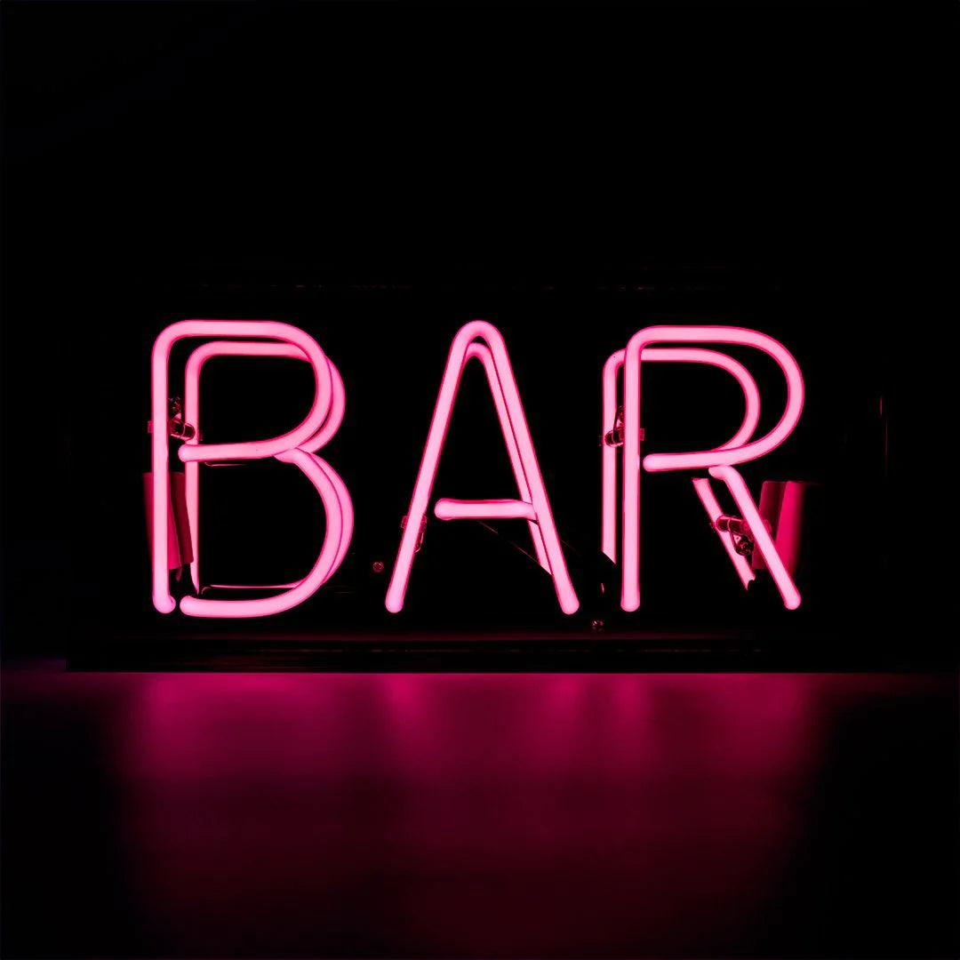 "Bar" Glas Neon Box - TOM NEON