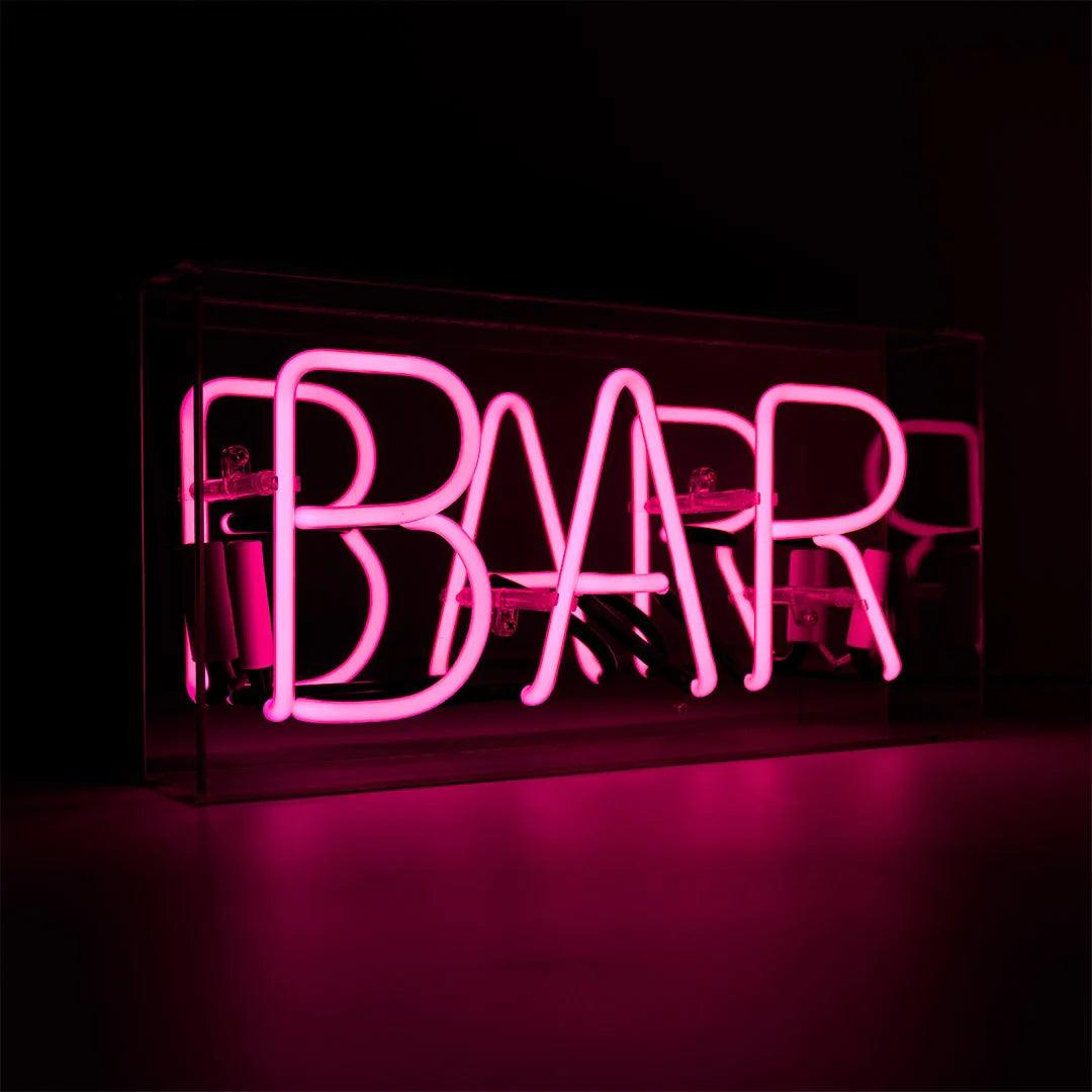 "Bar" Glas Neon Box - TOM NEON