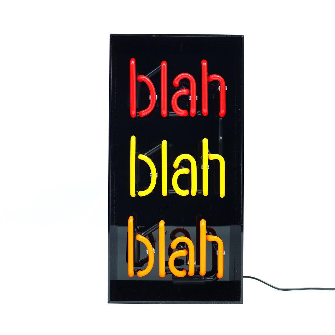 "Blah" Glas Neon Box - TOM NEON