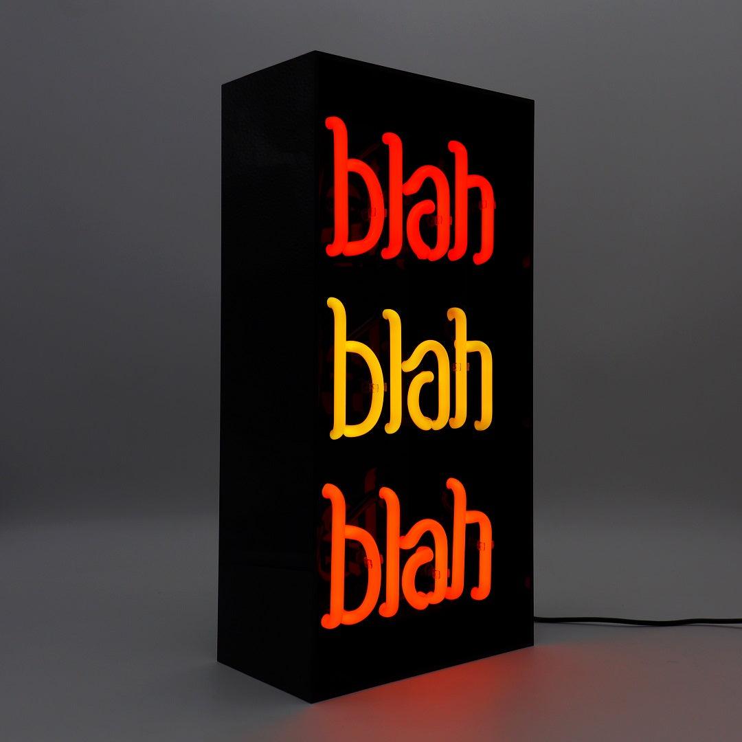 "Blah" Glas Neon Box - TOM NEON
