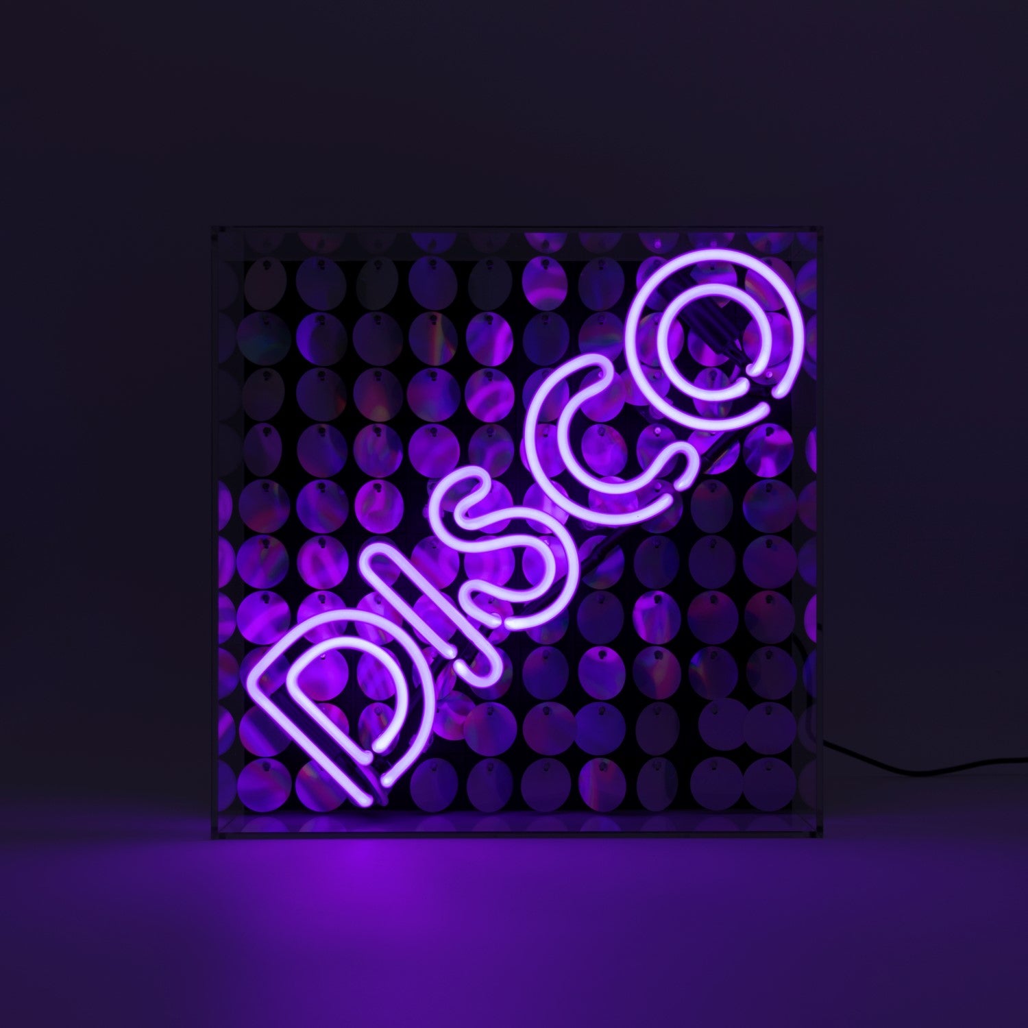 "Pailletten Disco" Glas Neon Box