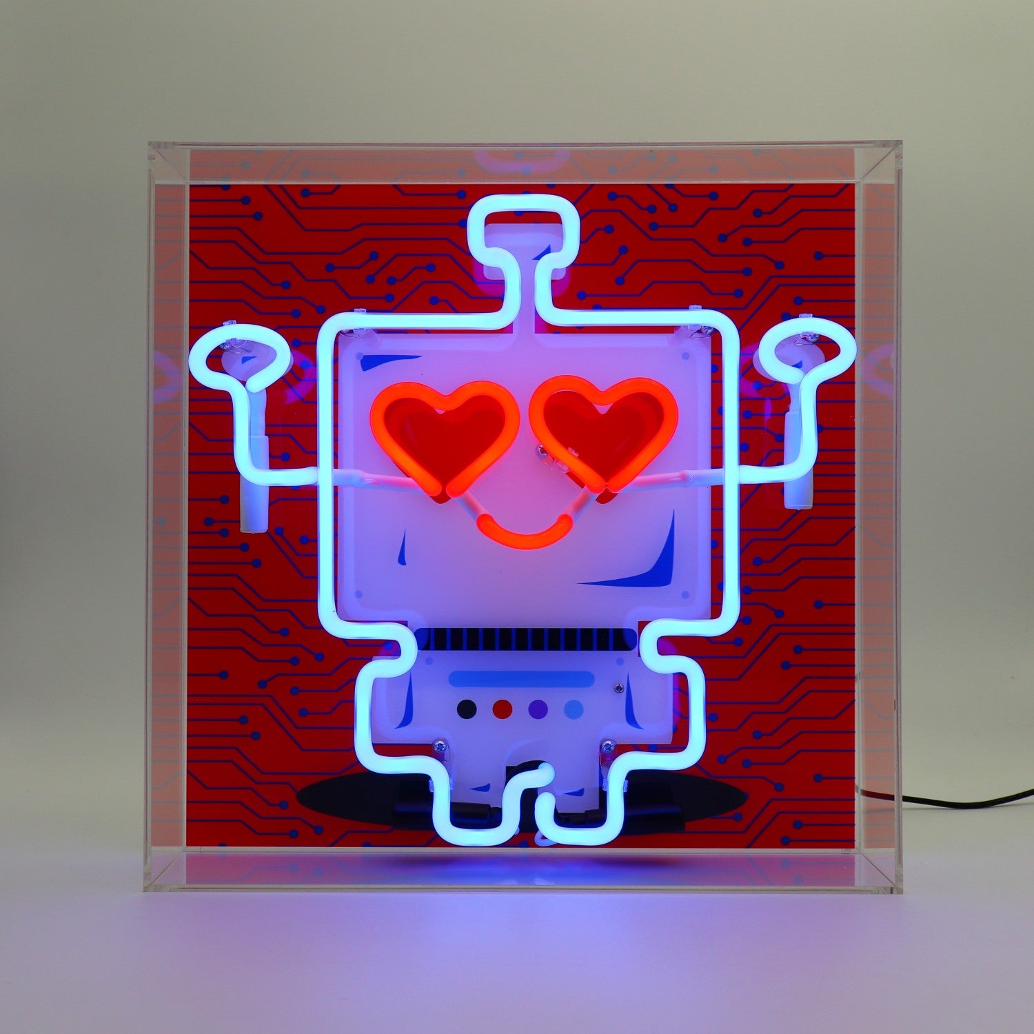 "Roboter" Glas Neon Box