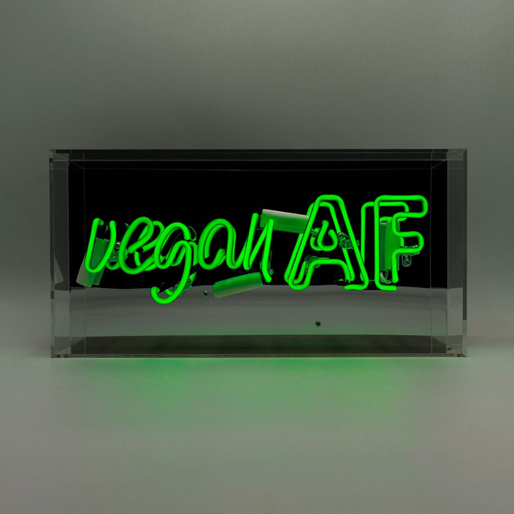 "vegan AF" Glas Neon Box