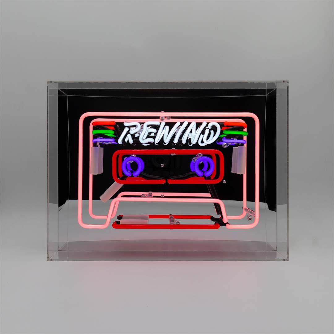 "Cassette" Large Glas Neon Box - TOM NEON