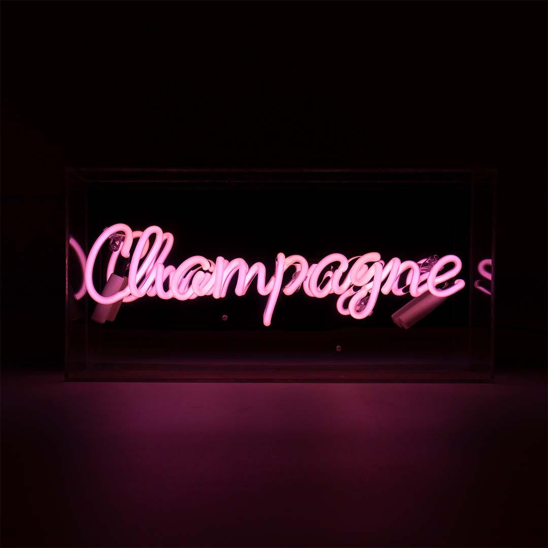 "Champagne" Glas Neon Box - TOM NEON