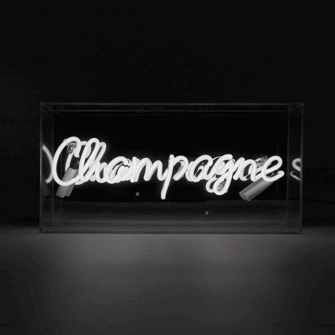 "Champagne" Glas Neon Box