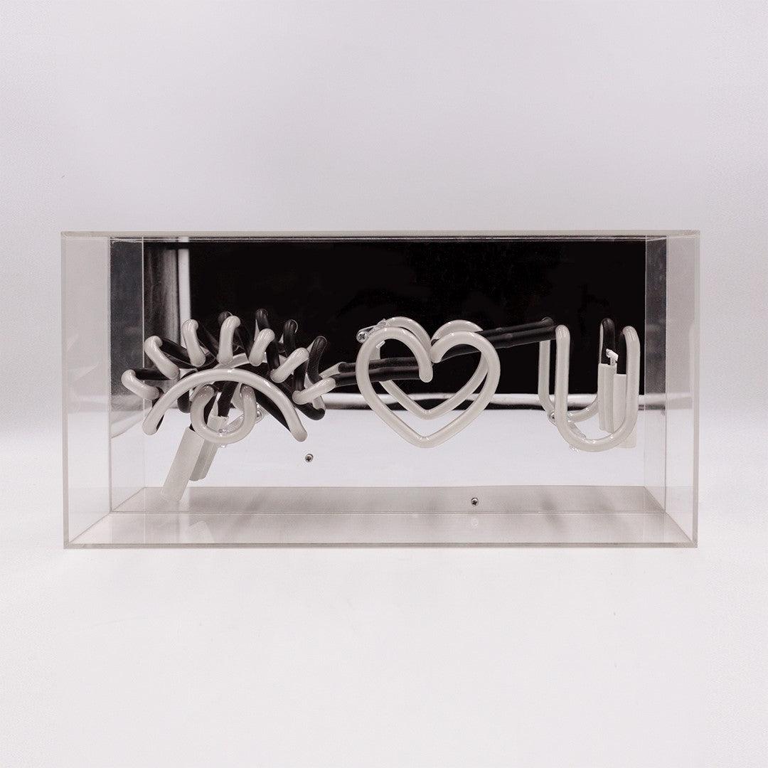 "Eye Love U" Glas Neon Box - TOM NEON