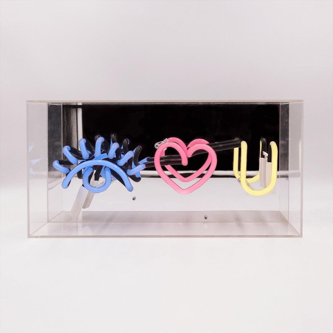 "Eye Love U" Glas Neon Box - TOM NEON