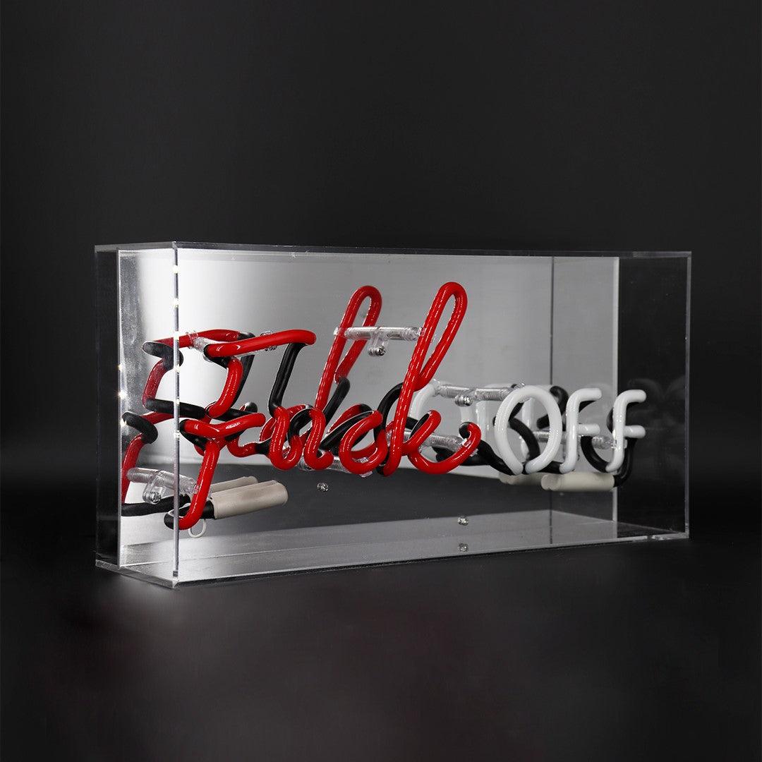 "F*ck Off" Glas Neon Box - TOM NEON