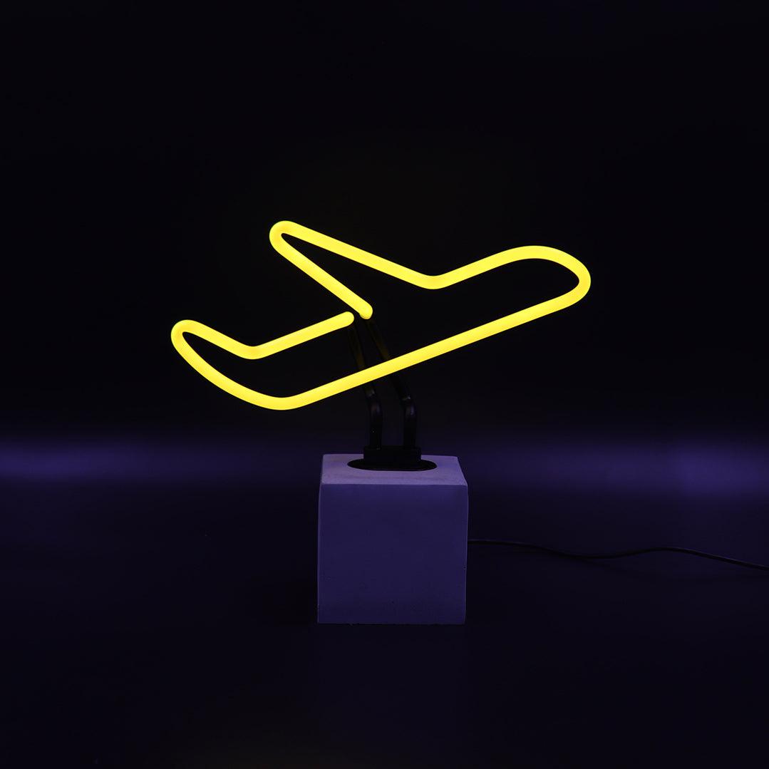 "Flugzeug" Glas Stand-Neon - TOM NEON