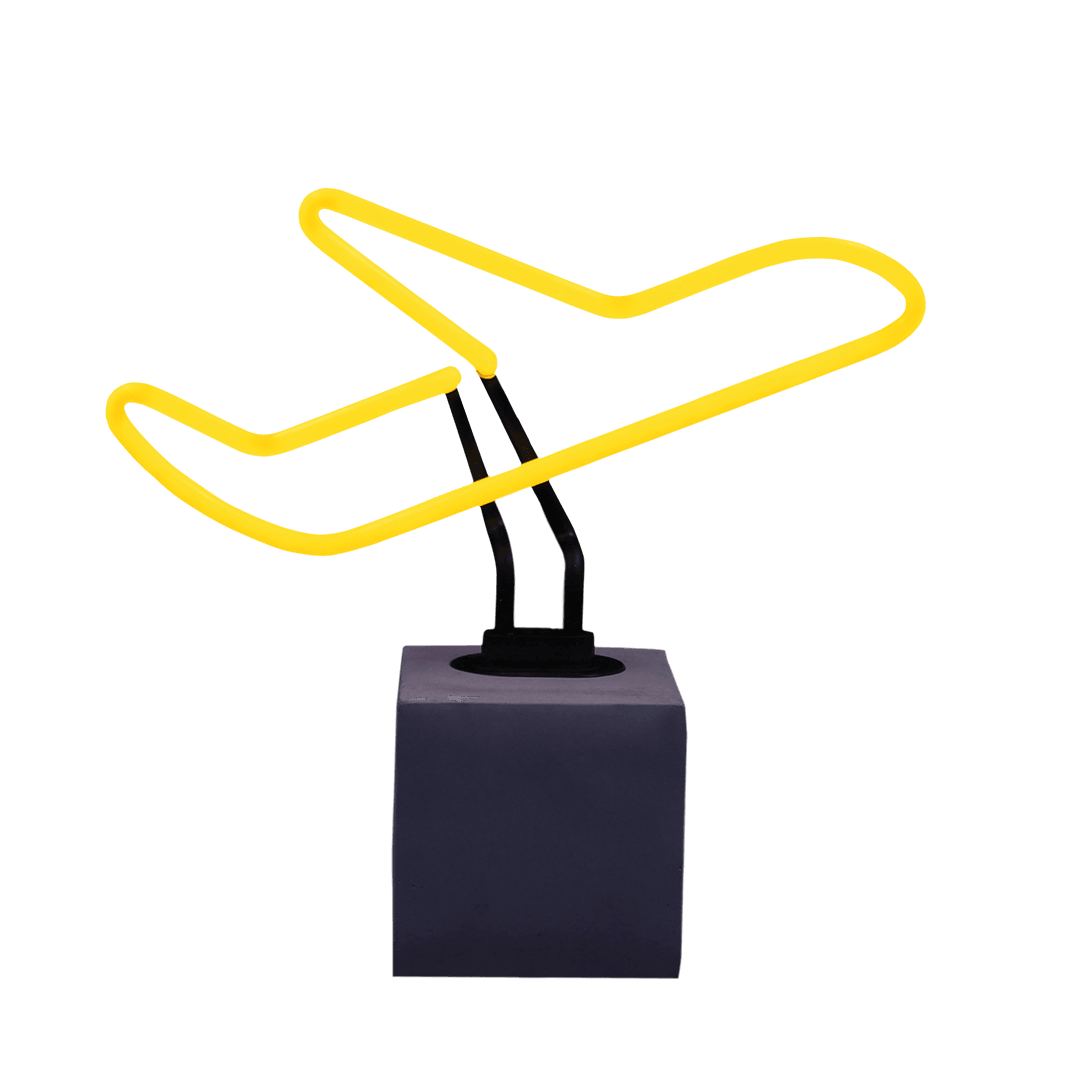 "Flugzeug" Glas Stand-Neon - TOM NEON