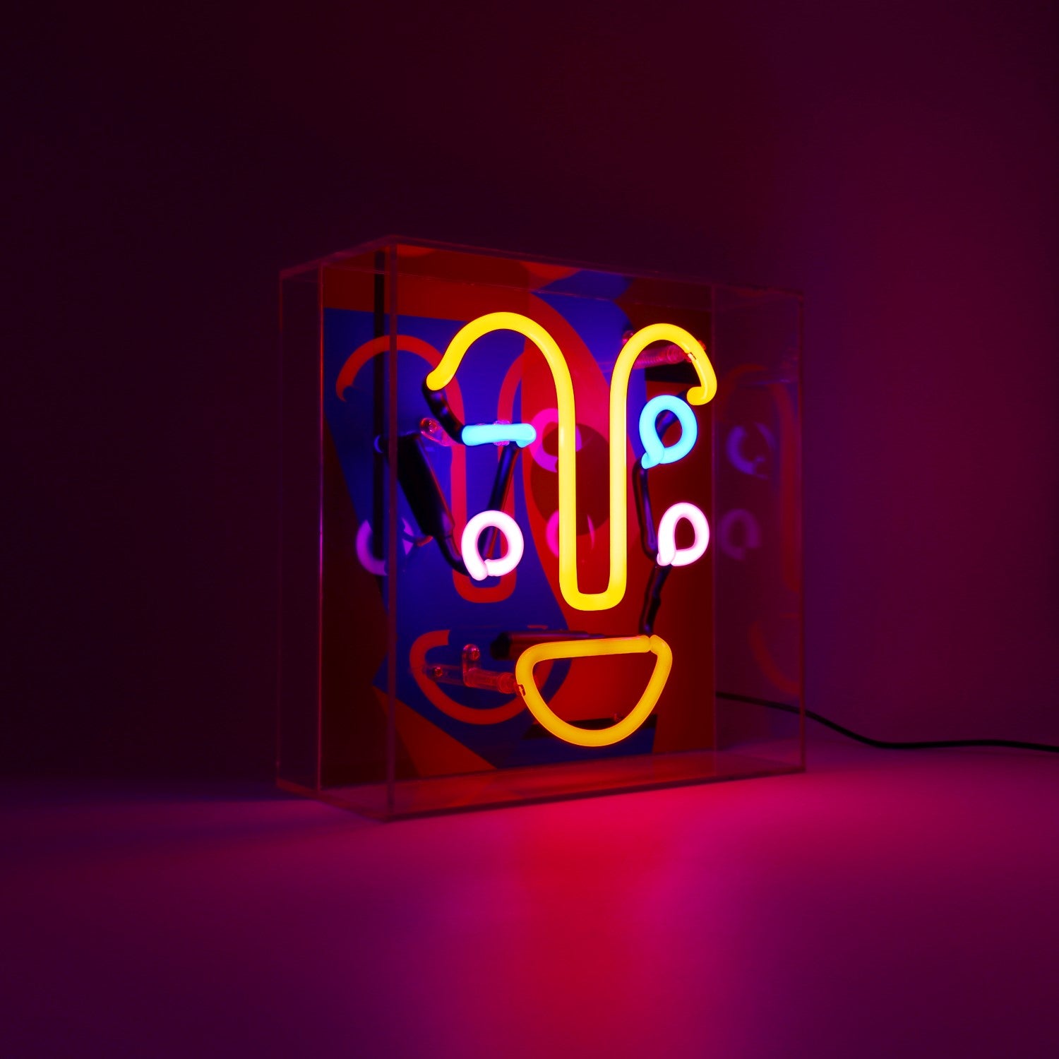 "Freundliches Gesicht" Glas Neon Box