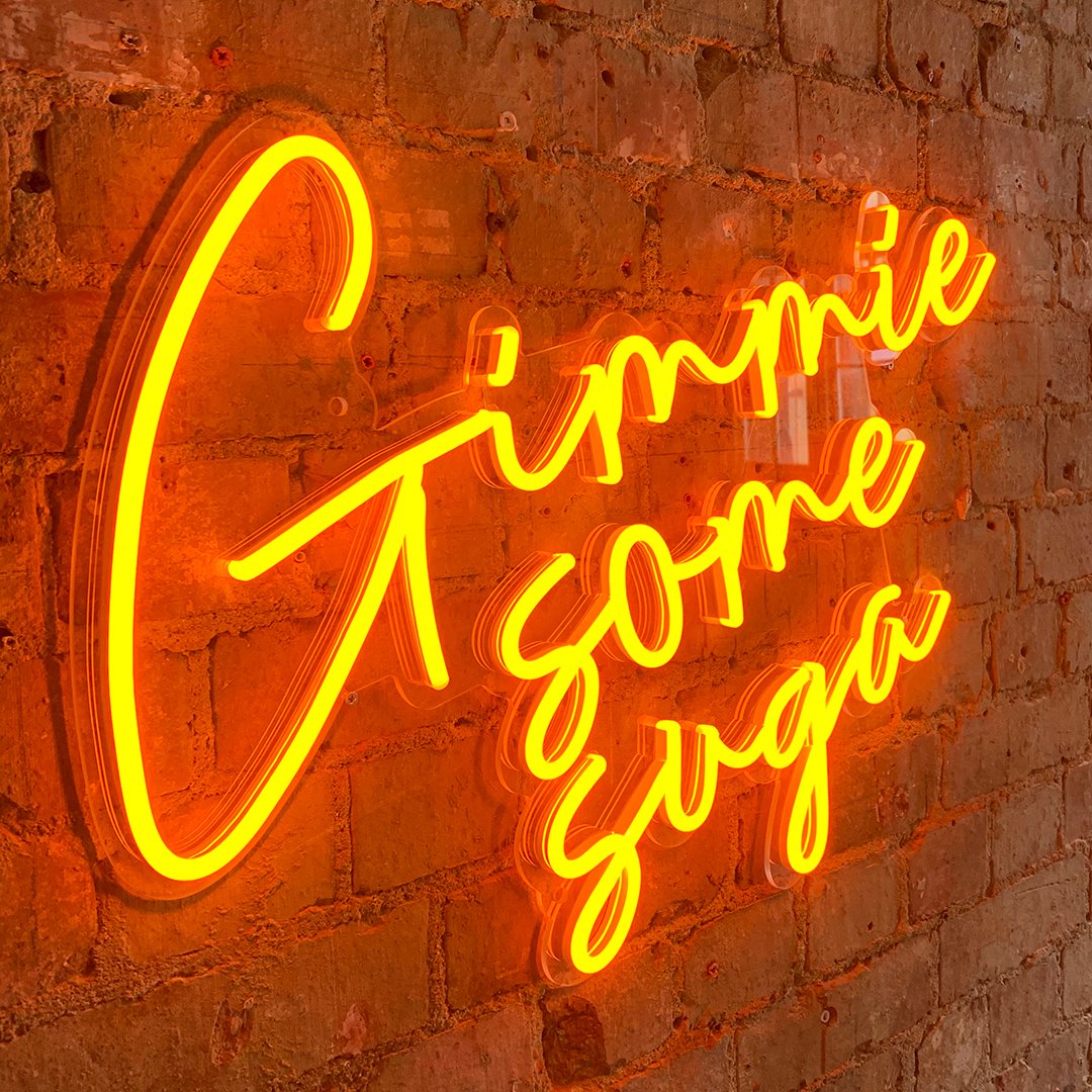 "Gimmie some suga" LED Neon Schriftzug