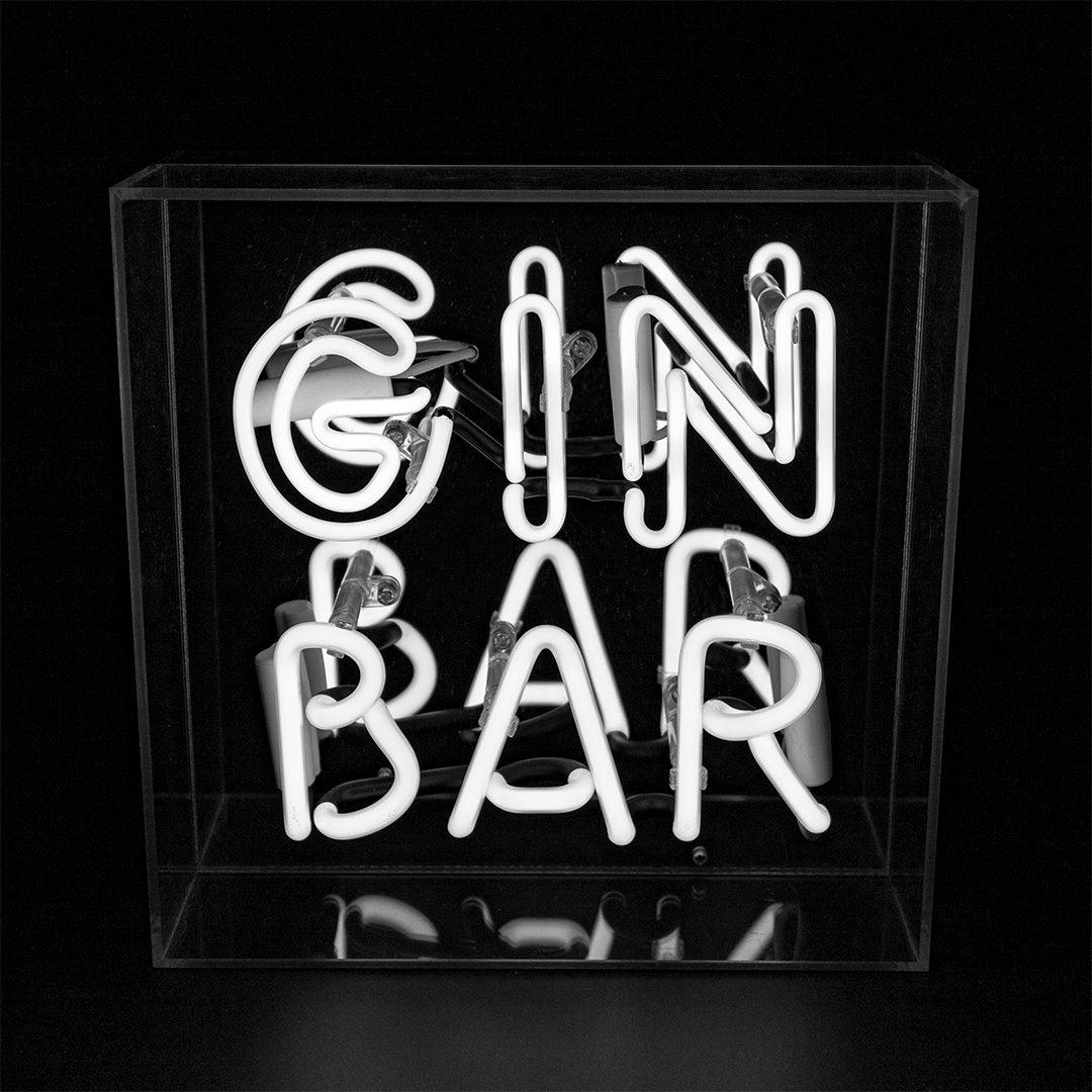 "Gin Bar" Glas Neon Box - TOM NEON