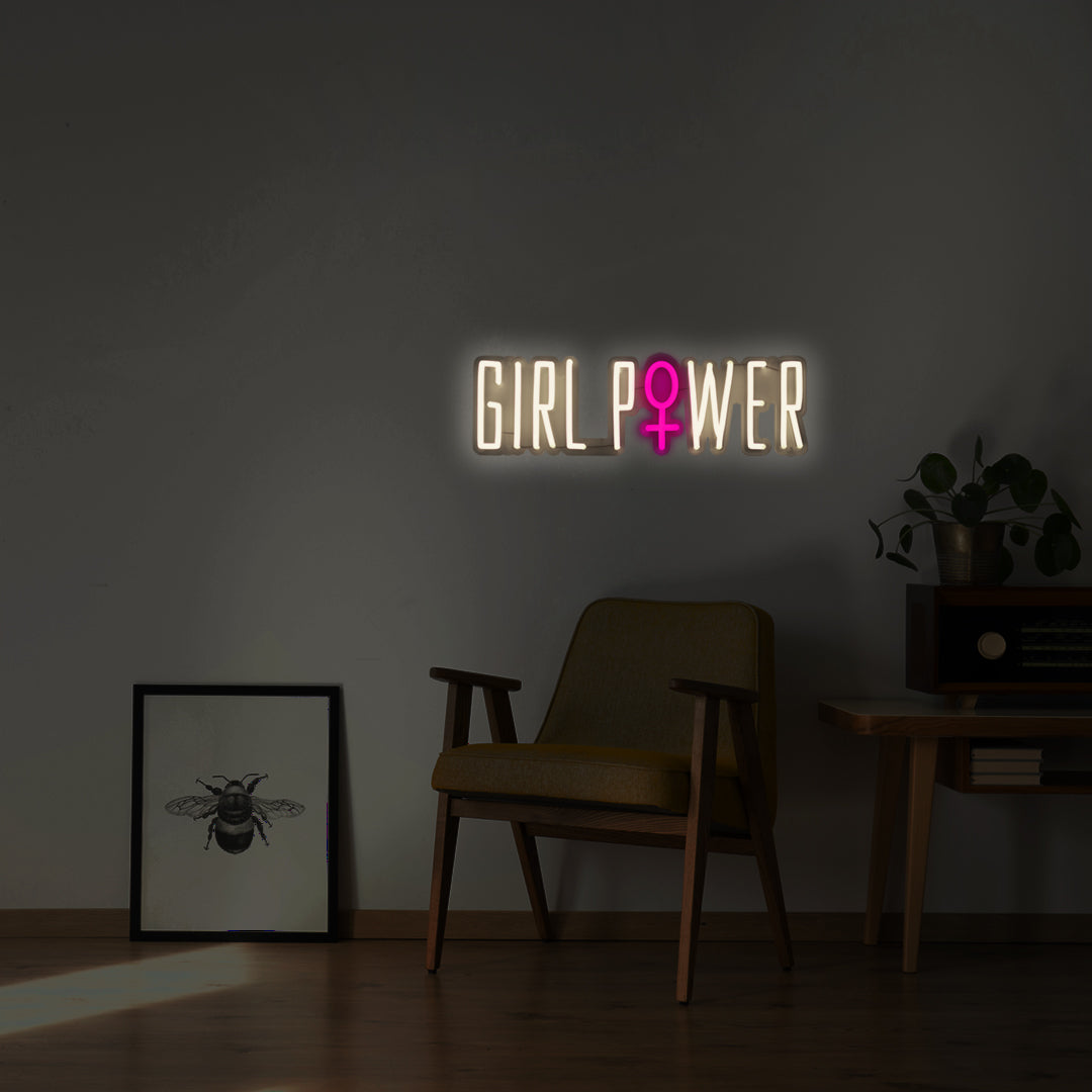 "Girl Power" LED Neon Schriftzug