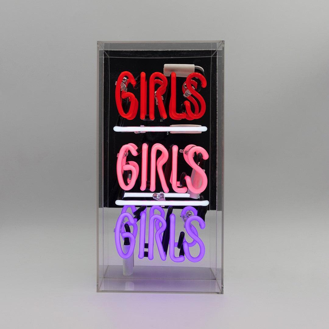 "Girls Girls Girls" Glas Neon Box - TOM NEON